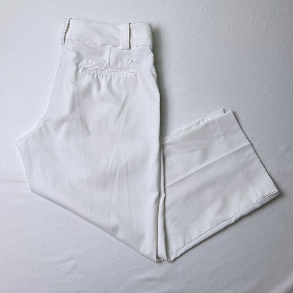 Nike Womens Dri-FIT Tour Performance Mid Rise Cropped Golf Trousers Size 6 White